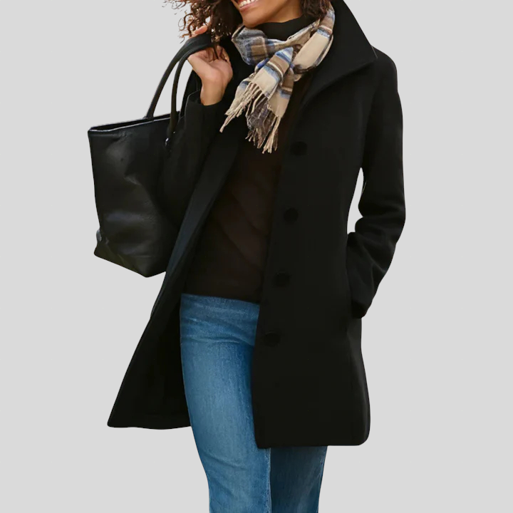 Tradura – Klassikaline Nööbiga Poolpikk Mantel