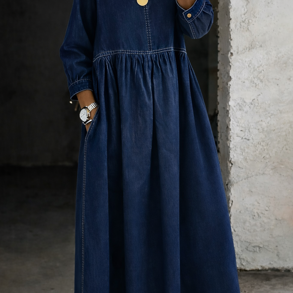 Olivia | Denim Maxi Kleit