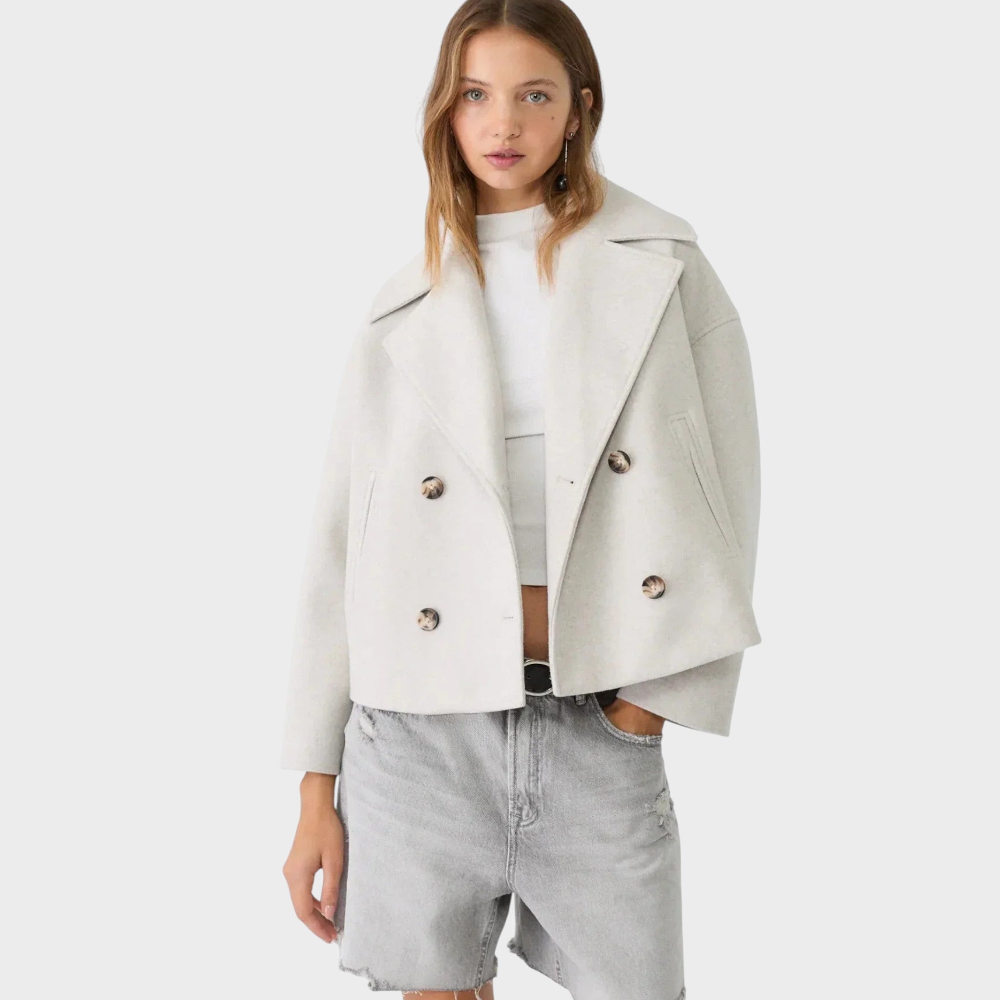 Blanka - Lühike Topeltkinnisega Jakk - Šikk Ülemine Riietus