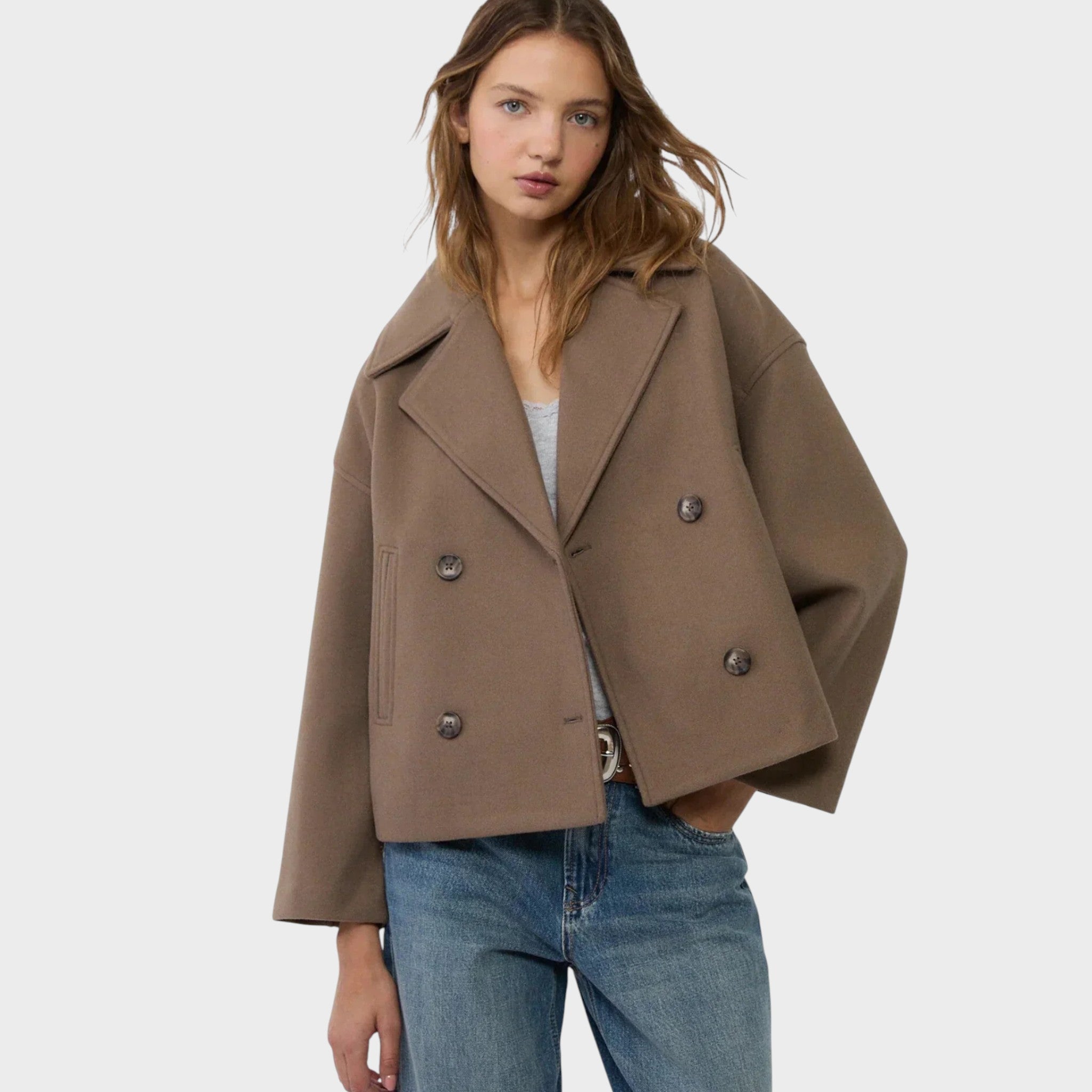 Blanka - Lühike Topeltkinnisega Jakk - Šikk Ülemine Riietus