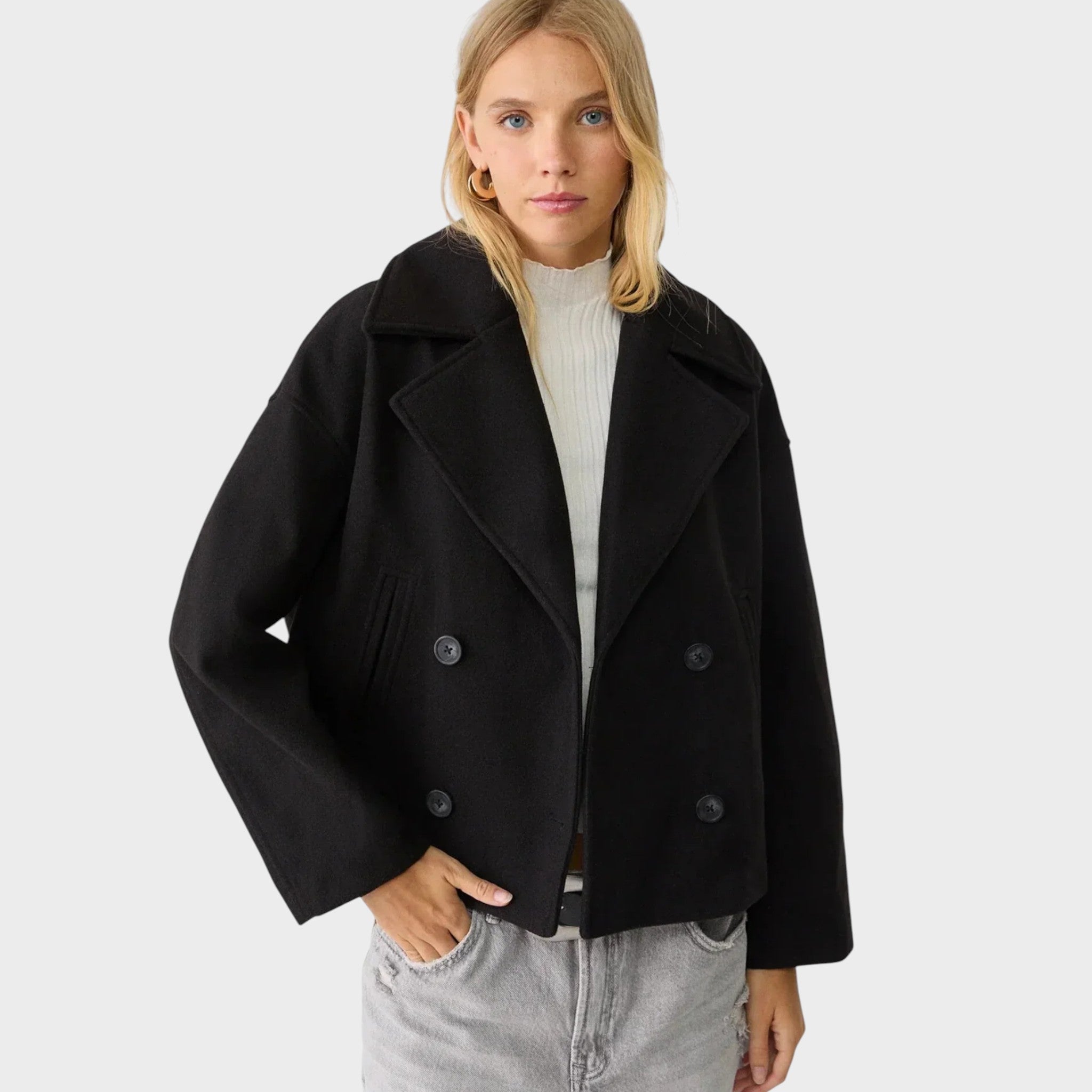 Blanka - Lühike Topeltkinnisega Jakk - Šikk Ülemine Riietus